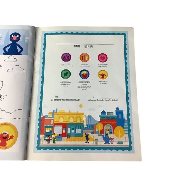 Sesame Street Little Neighbors Activity Book Bilingual Kids Collaboration PSEG - Picture 4 of 13